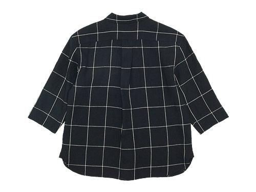 MARGARET HOWELL OVERSIZE CHECK LINEN P/O SHIRTS 010BLACK ̥ǥ