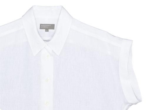 MARGARET HOWELL SHIRTING LINEN II CUFFED COLLARED SHIRTS 030WHITE ̥ǥ