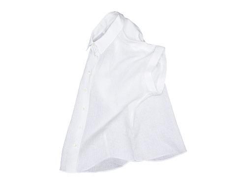 MARGARET HOWELL SHIRTING LINEN II CUFFED COLLARED SHIRTS 030WHITE ̥ǥ