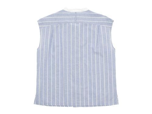 MARGARET HOWELL WIDE PJ STRIPE COTTON LINEN SHIRTS 110BLUE̥ǥ