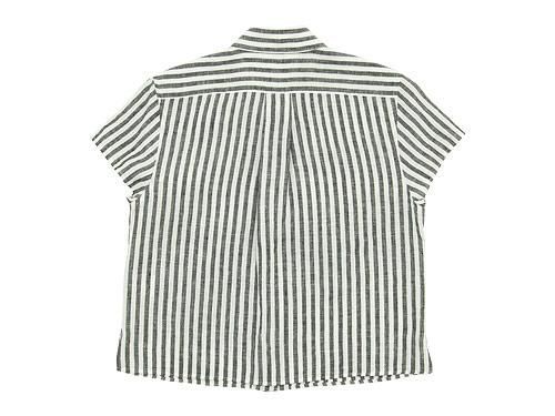 MARGARET HOWELL BLACK&WHITE SHIRTING LINEN S/S SHIRTS 280STRIPE̥ǥ