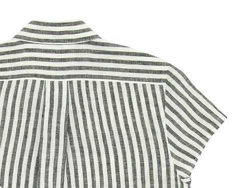 MARGARET HOWELL BLACK&WHITE SHIRTING LINEN S/S SHIRTS 280STRIPE̥ǥ