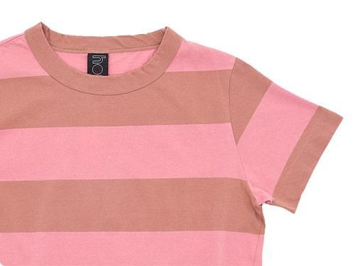 homspun(ホームスパン) 30/1天竺太ボーダー 半袖Tシャツ ココア
