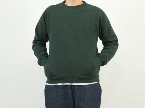 THE HINOKI オーガニックコットン裏起毛 スウェットシャツ GREEN