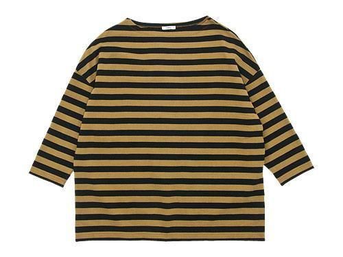 maillot border drop shoulder T-shirt CAMEL x BLACK