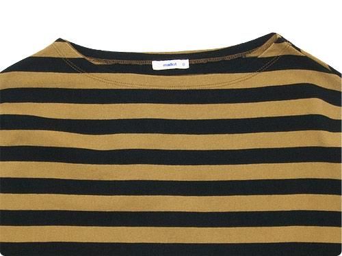 maillot border drop shoulder T-shirt CAMEL x BLACK