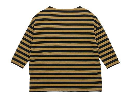 maillot border drop shoulder T-shirt CAMEL x BLACK