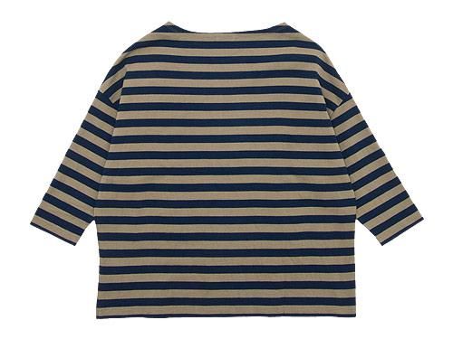 maillot border drop shoulder T-shirt BEIGE x NAVY