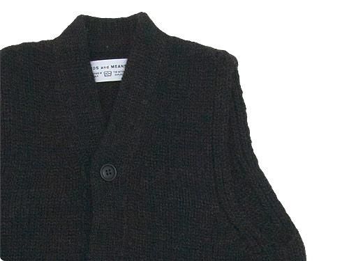 ENDS and MEANS Grandpa Knit Vest BROWN BLACK