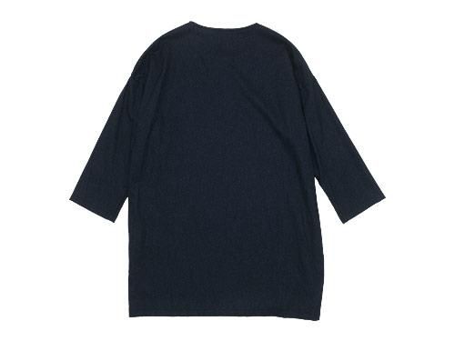TOUJOURS Big Henley Neck Shirt NAVY