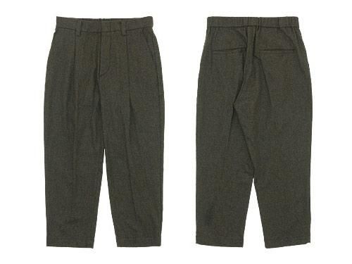 TOUJOURS Tapered Tuck Trousers OLIVE BROWN TM27RP03