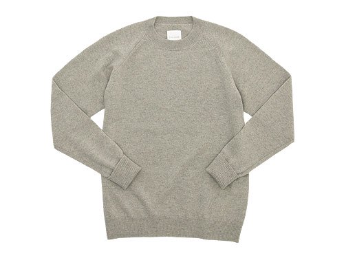 TOUJOURS（トゥジュー） Plain Stitch Crew Neck Pullover MUSHROOM