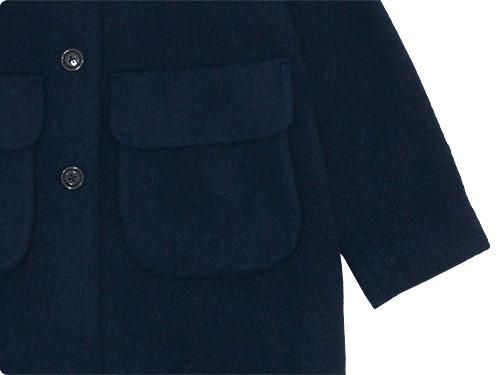 Atelier d'antan Carraʥ Round Collar Coat NAVY