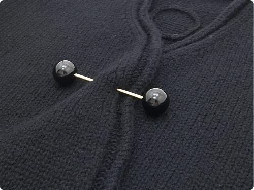 Atelier d'antan Degasʥɥ Shetland Knit Cardigan BLACK