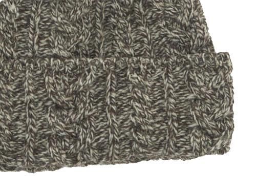 Kerry Woollen Mills Knit Cap WHITE x BROWN