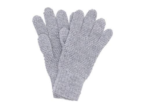 William Brunton Hand Knits Tuck Stitch Gloves LIGHT GRAY