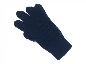 William Brunton Hand Knits Tuck Stitch Gloves NAVY