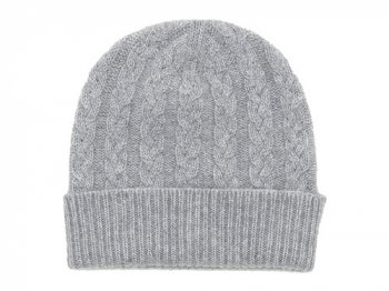 William Brunton Hand Knits Cable Hat LIGHT GRAY
