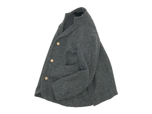 TATAMIZE -SIMME- STAND COLLAR JACKET TWEED GRAY