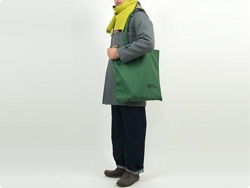 MHL. LIGHT COTTON DRILL TOTE BAG 140GREEN MHL.通販・取扱い