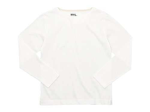 MHL. DRY COTTON JERSEY L/S T-SHIRTS 030WHITE〔メンズ〕