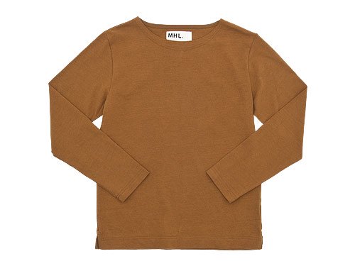MHL. DRY COTTON JERSEY L/S T-SHIRTS 152BROWN〔メンズ〕
