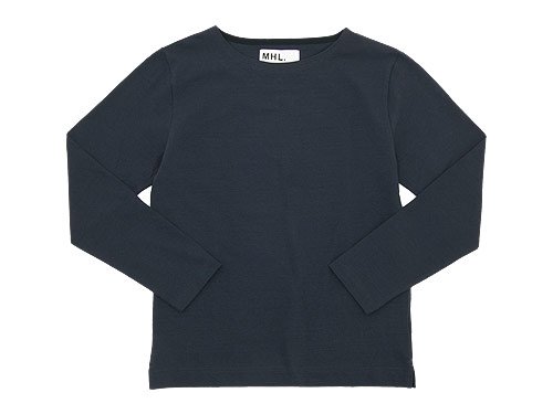 MHL. DRY COTTON JERSEY L/S T-SHIRTS 120NAVY〔メンズ〕