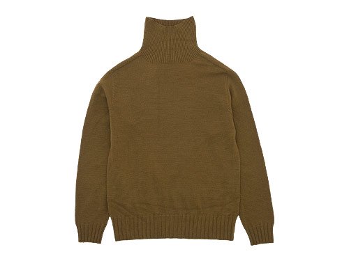 MHL. CHUNKY WOOL TURTLE NECK KNIT 051BROWN〔レディース〕