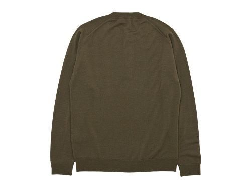 MARGARET HOWELL CLASSIC MERINO II HENRY NECK KNIT 180OLIVE ̥󥺡