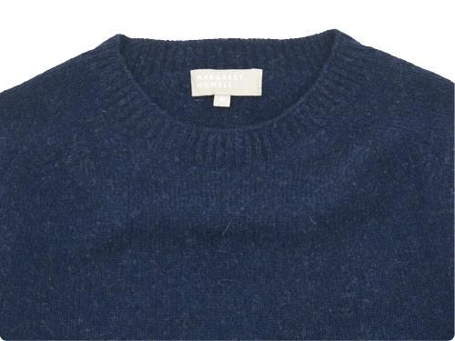MARGARET HOWELL MERINO CASHMERE TWIST SADDLE CREW KNIT 120NAVY ̥󥺡