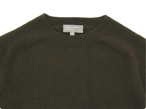 MARGARET HOWELL CASHMERE SADDLE CREW KNIT 143MOSS ̥󥺡