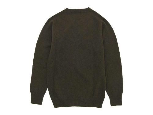 MARGARET HOWELL CASHMERE SADDLE CREW KNIT 143MOSS ̥󥺡