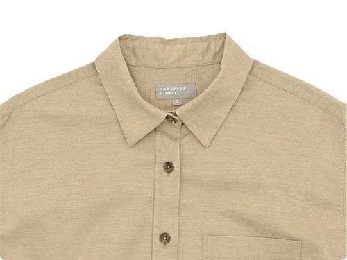 MARGARET HOWELL FINE COTTON WOOL SHIRTING MINIMAL SHIRTS 043DARK STONE̥ǥ