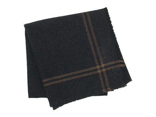 MARGARET HOWELL CASHMERE WOOL SQUARE SCARF 023CHARCOAL