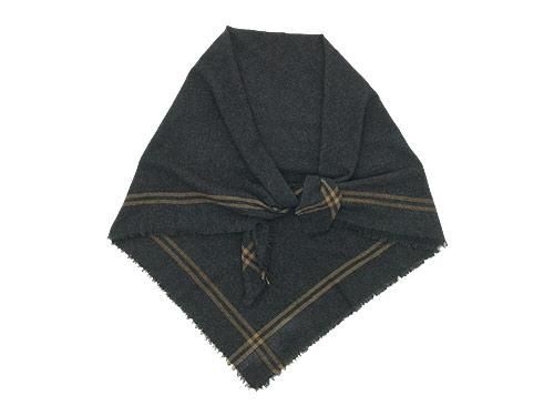 MARGARET HOWELL CASHMERE WOOL SQUARE SCARF 023CHARCOAL