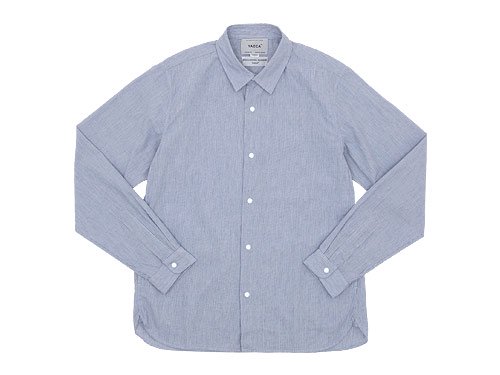 YAECA コンフォートシャツ レギュラーカラー BLUE STRIPE 〔メンズ〕 【18103】