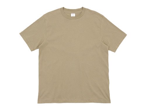 YAECA STOCK 半袖 オーガニックTシャツ BEIGE 〔メンズ〕