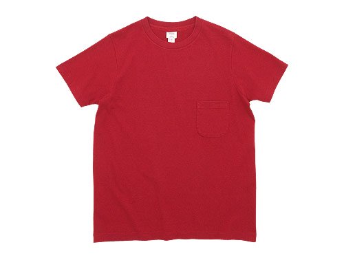 YAECA STOCK ポケットTシャツ RED 〔メンズ〕 【38004】