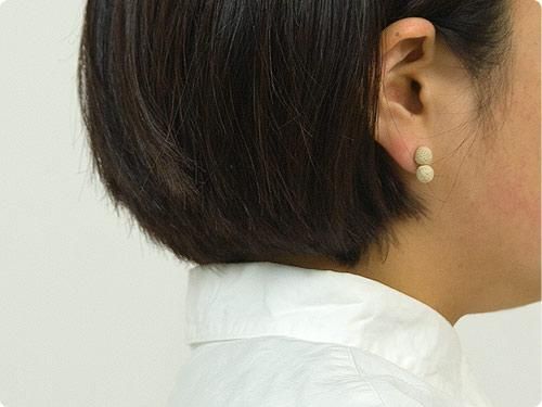 ピアス　枝葉　藤田美帆 　FUJITAMIHO 藤田美帆 FUJITA MIHO *ピアス*刺繍植物葉っぱアクセサリー小物