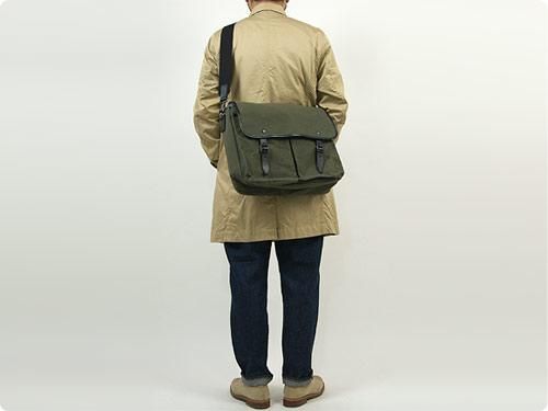 MARGARET HOWELL x PORTER PARAFFIN WAXED COTTON SHOULDER BAG 180MOSS GREEN