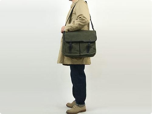 MARGARET HOWELL x PORTER PARAFFIN WAXED COTTON SHOULDER BAG 180MOSS GREEN