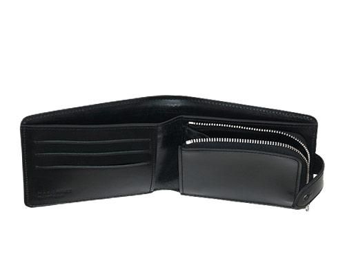 MARGARET HOWELL BRIDLE LEATHER FOLDED WALLET 010BLACK