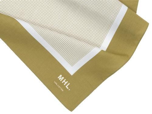 MHL. TINY CHECK SCARF 063KHAKI