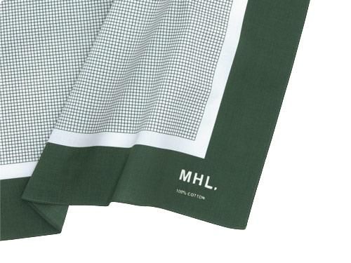 MHL. TINY CHECK SCARF 143OLIVE