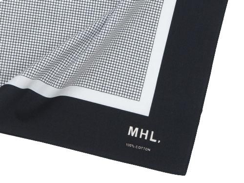 MHL. TINY CHECK SCARF 023DARK CHARCOAL