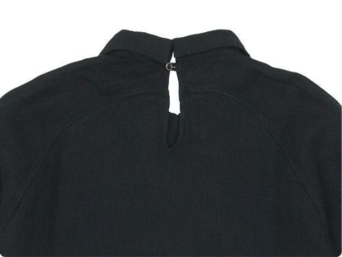 maillot mature airly linen mini collar smock shirt BLACK