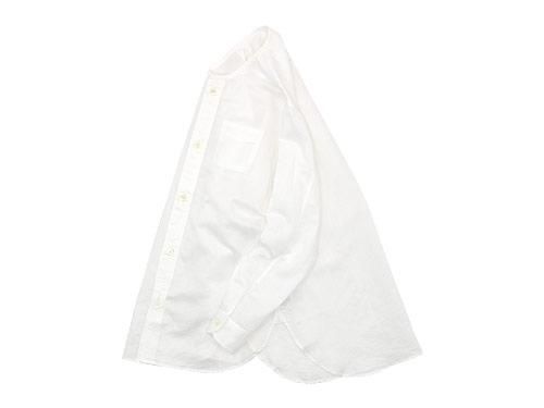 blanc no collar long shirts cotton ramie WHITE bl-18A-S07 
