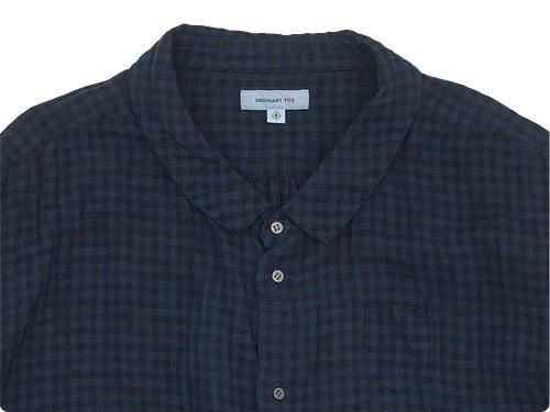 ordinary fits BARBER SHIRT check BLUE x BLACK