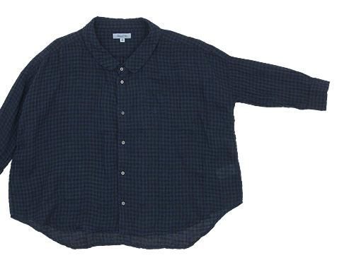 ordinary fits BARBER SHIRT check BLUE x BLACK