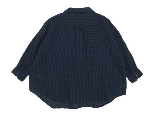 ordinary fits BARBER SHIRT check BLUE x BLACK